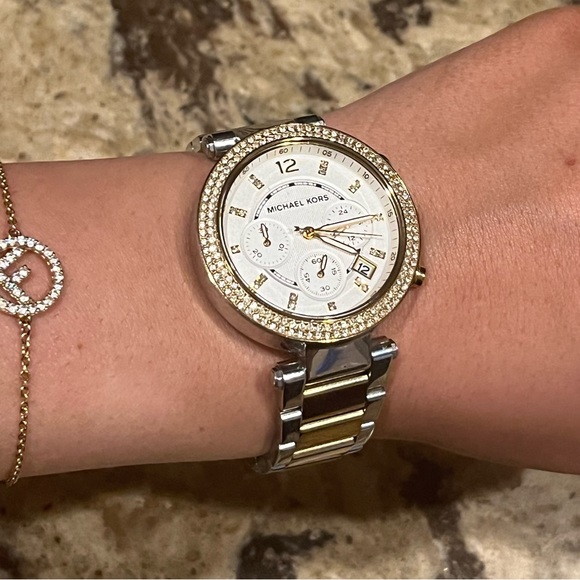 Michael Kors Parker Two-Tone Chronograph Watch - Picture 9 of 10